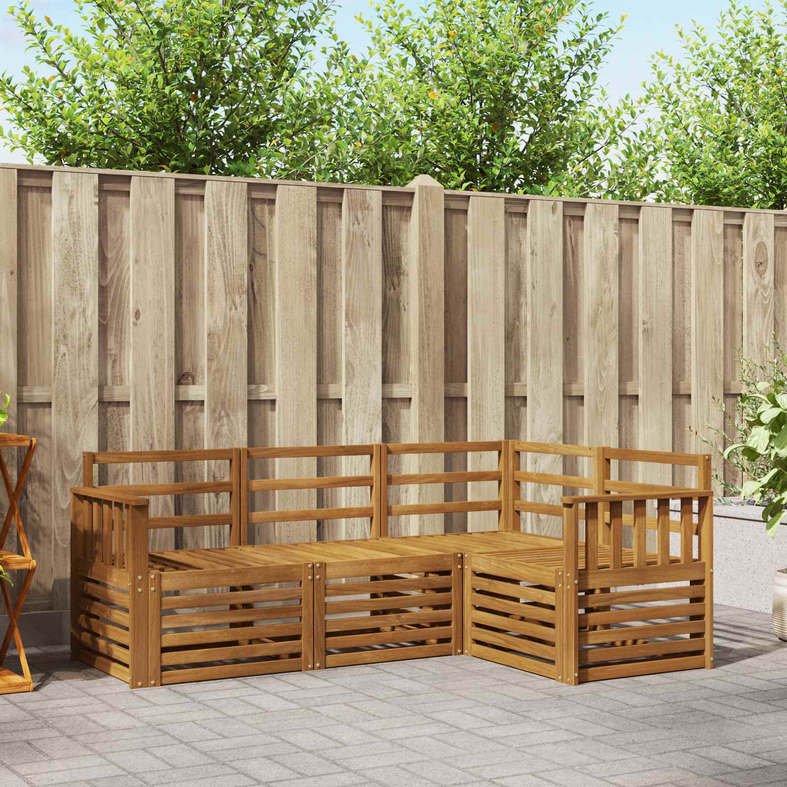 vidaXL Outdoor Sofa Set 4 pcs Natural Polyester 1