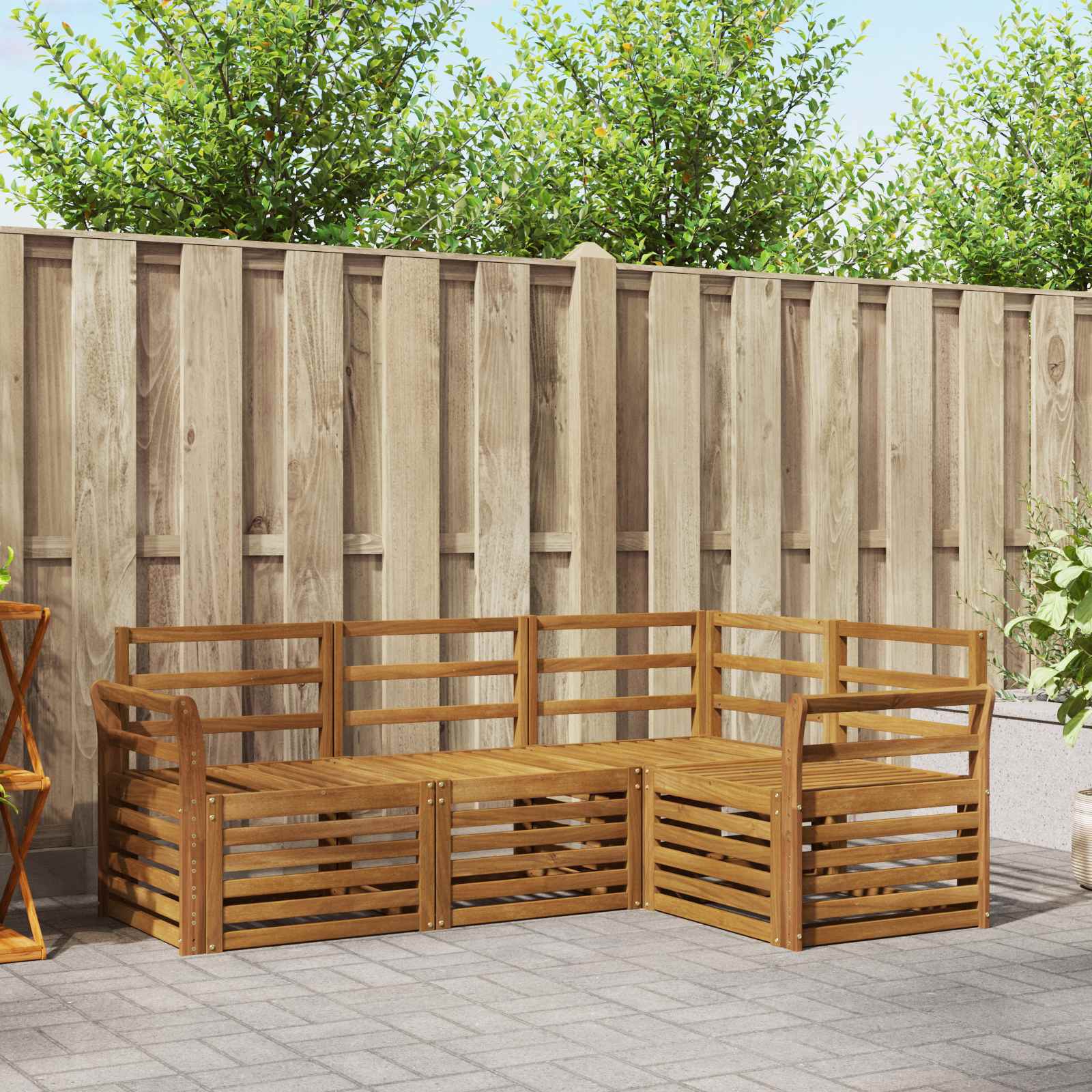 vidaXL Outdoor Sofa Set 4 pcs Natural Polyester 1