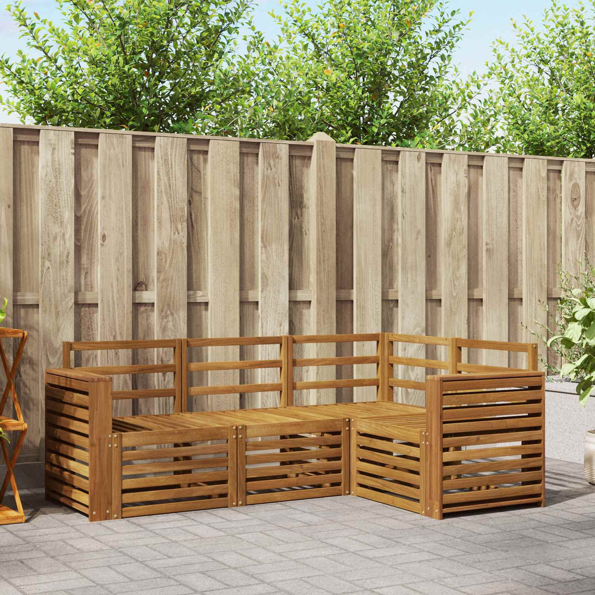 vidaXL Outdoor Sofa Set 4 pcs Natural Polyester 1