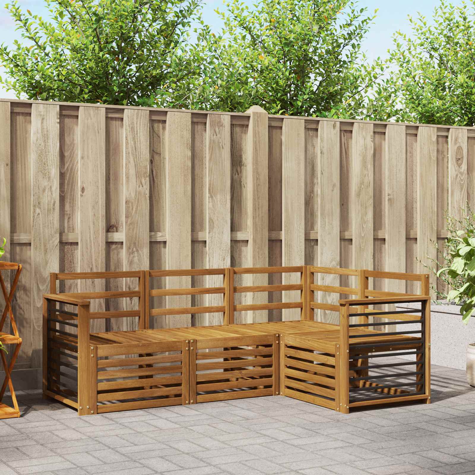 vidaXL Outdoor Sofa Set 4 pcs Natural Polyester 1