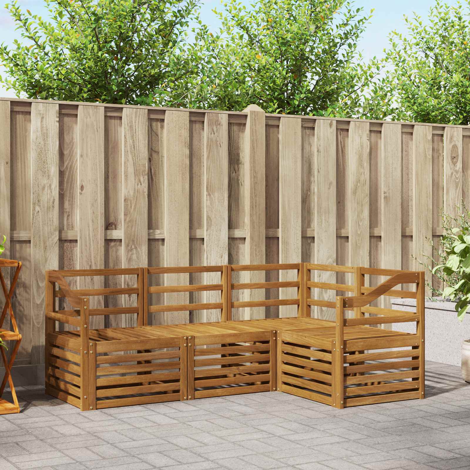 vidaXL Outdoor Sofa Set 4 pcs Natural Polyester 1