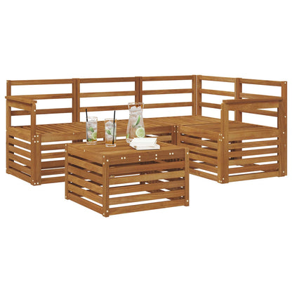 vidaXL Outdoor Sofa Set 5 pcs Natural Polyester 3