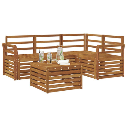 vidaXL Outdoor Sofa Set 5 pcs Natural Polyester 3
