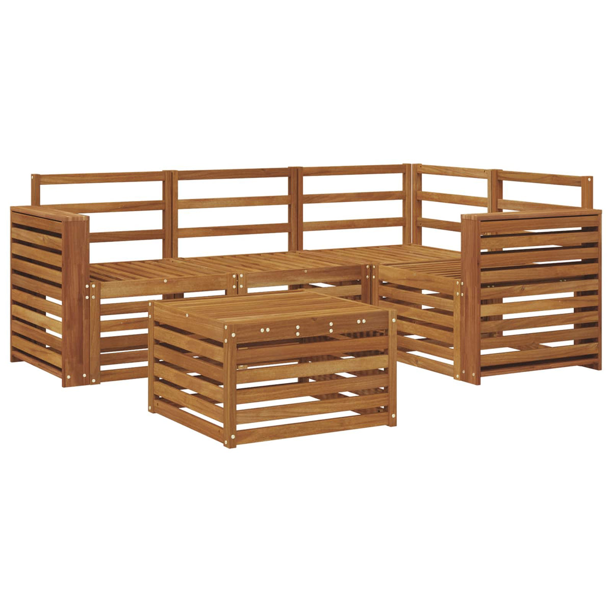 vidaXL Outdoor Sofa Set 5 pcs Natural Polyester 2