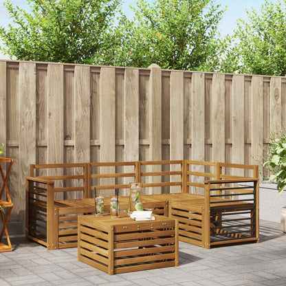 vidaXL Outdoor Sofa Set 5 pcs Natural Polyester 1
