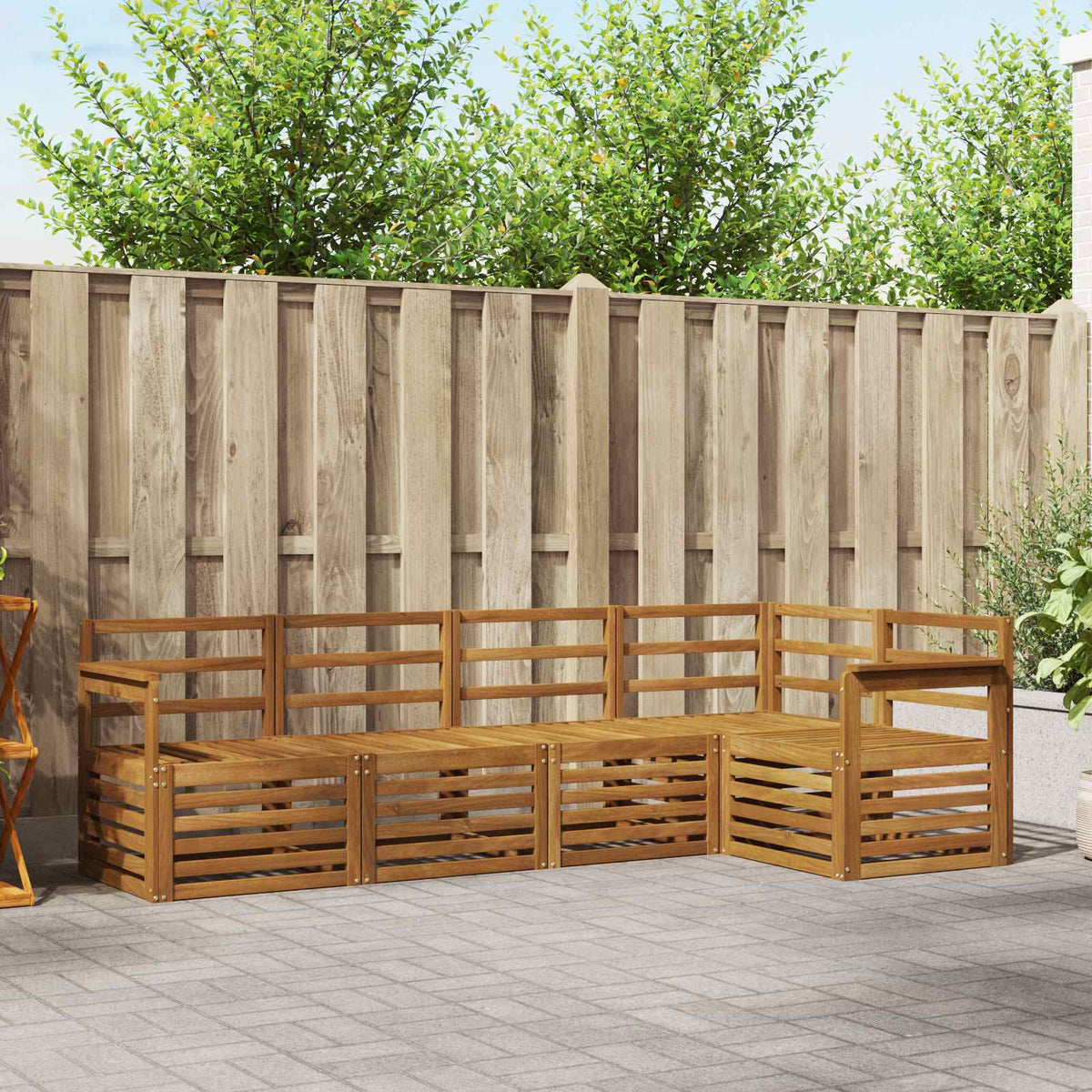 vidaXL Outdoor Sofa Set 5 pcs Natural Polyester 1