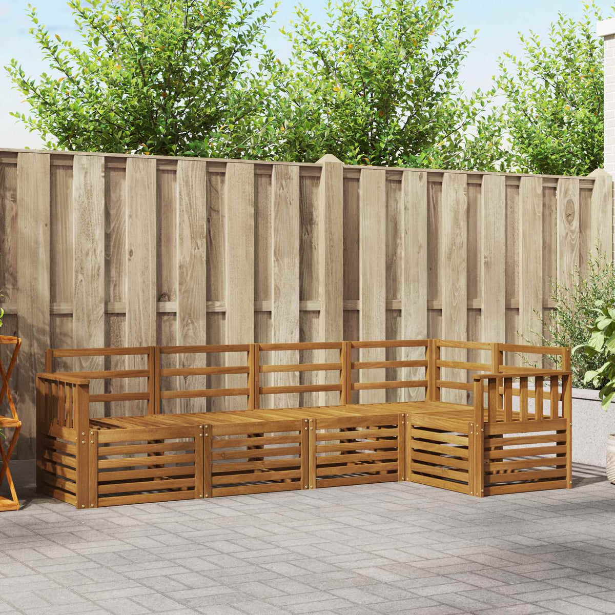 vidaXL Outdoor Sofa Set 5 pcs Natural Polyester 1