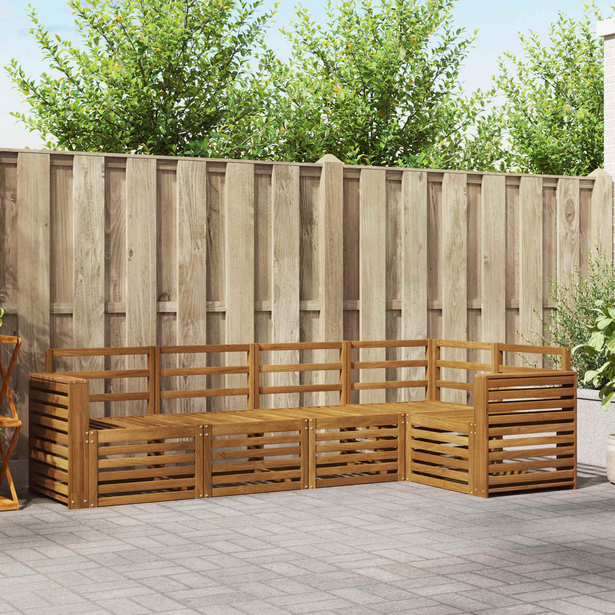 vidaXL Outdoor Sofa Set 5 pcs Natural Polyester 1