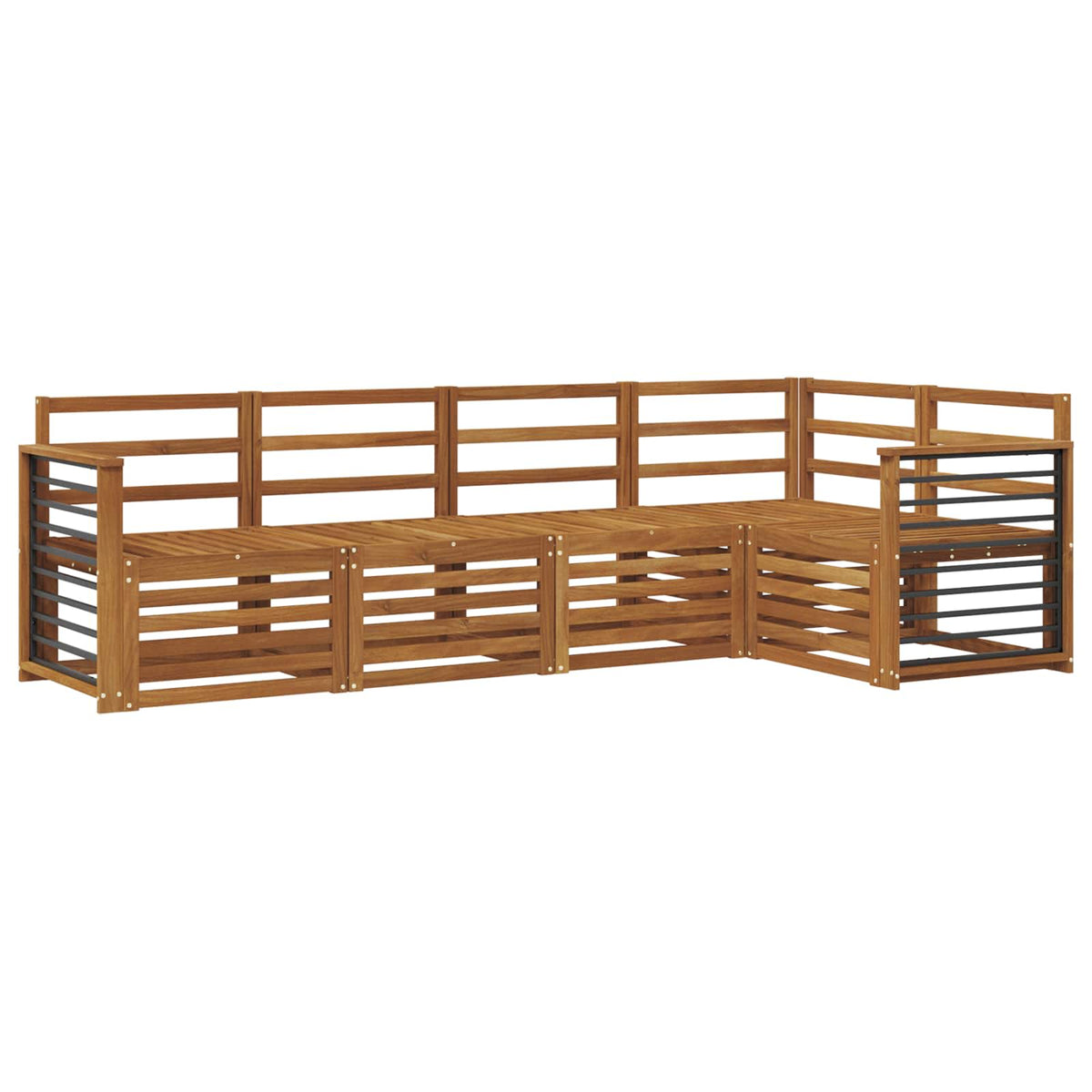 vidaXL Outdoor Sofa Set 5 pcs Natural Polyester 2