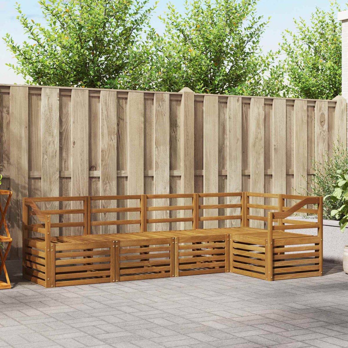 vidaXL Outdoor Sofa Set 5 pcs Natural Polyester 1