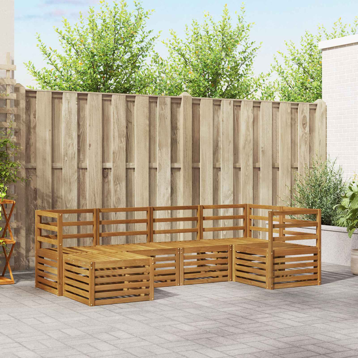 vidaXL Outdoor Sofa Set 6 pcs Natural Polyester 1