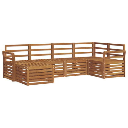 vidaXL Outdoor Sofa Set 6 pcs Natural Polyester 2