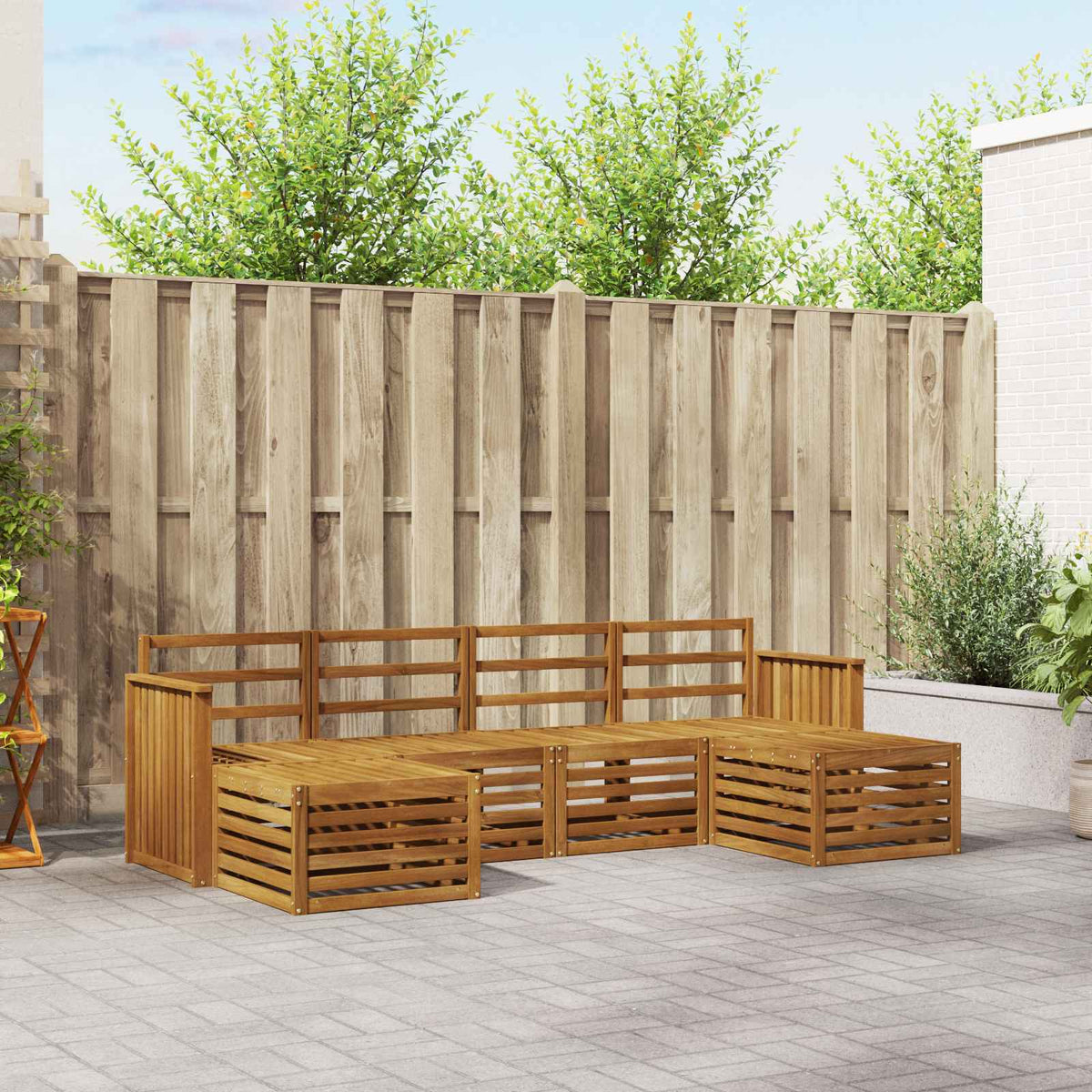 vidaXL Outdoor Sofa Set 6 pcs Natural 1