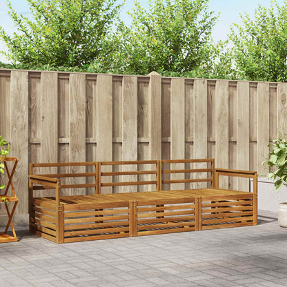 vidaXL Outdoor Sofa Set 3 pcs Natural Solid Acacia Wood 1