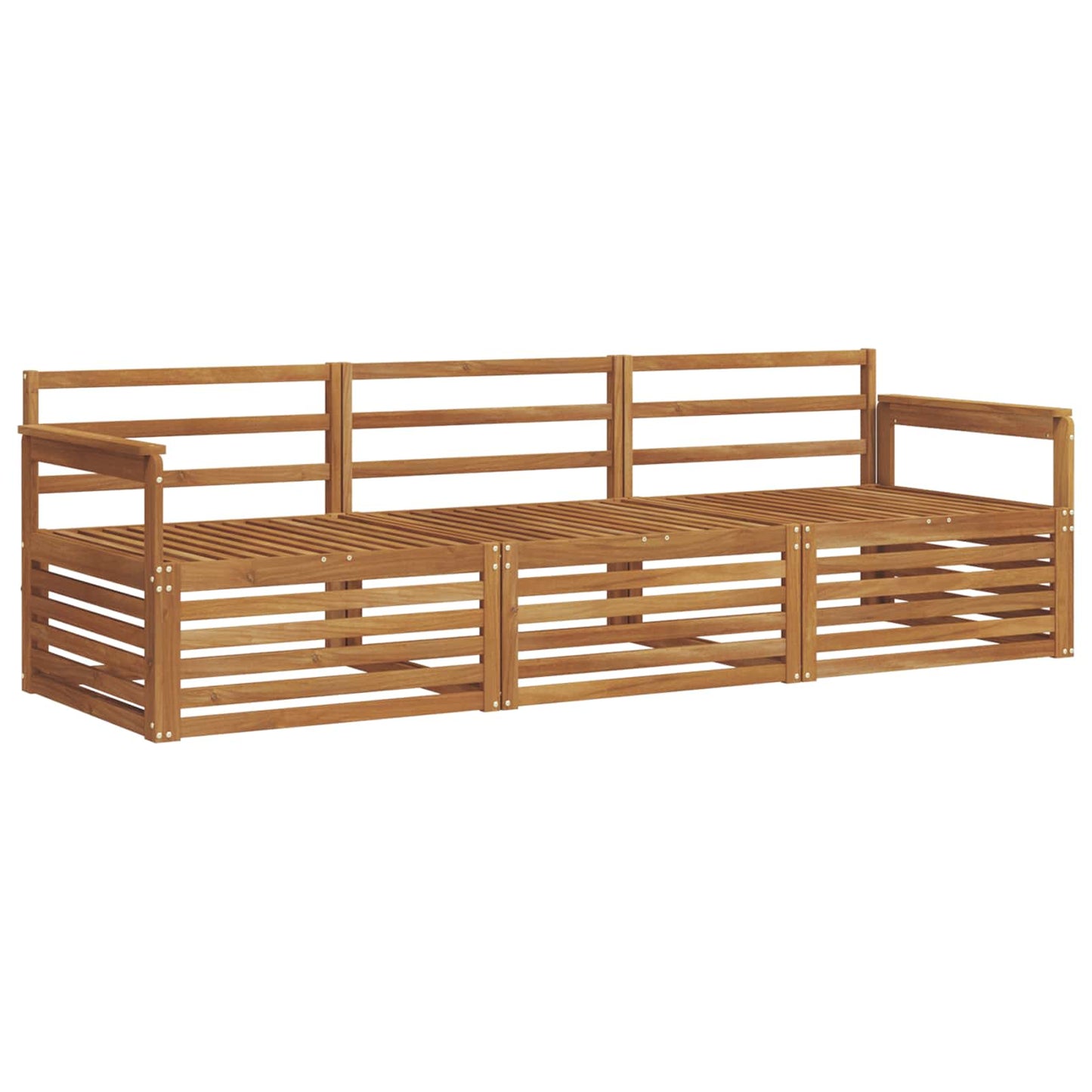 vidaXL Outdoor Sofa Set 3 pcs Natural Solid Acacia Wood 2
