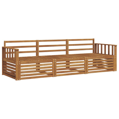 vidaXL Outdoor Sofa Set 3 pcs Natural Solid Acacia Wood 2