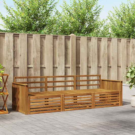 vidaXL Outdoor Sofa Set 3 pcs Natural Solid Acacia Wood 1