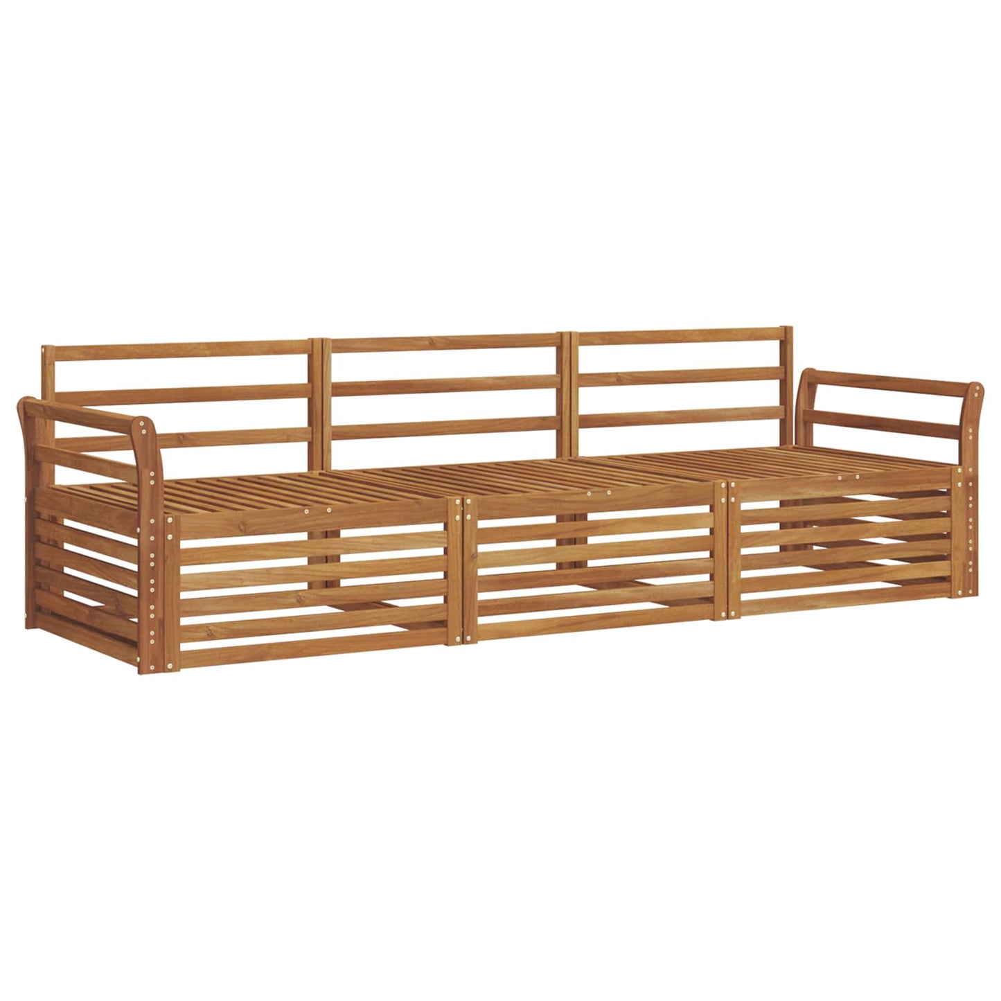 vidaXL Outdoor Sofa Set 3 pcs Natural Solid Acacia Wood 2