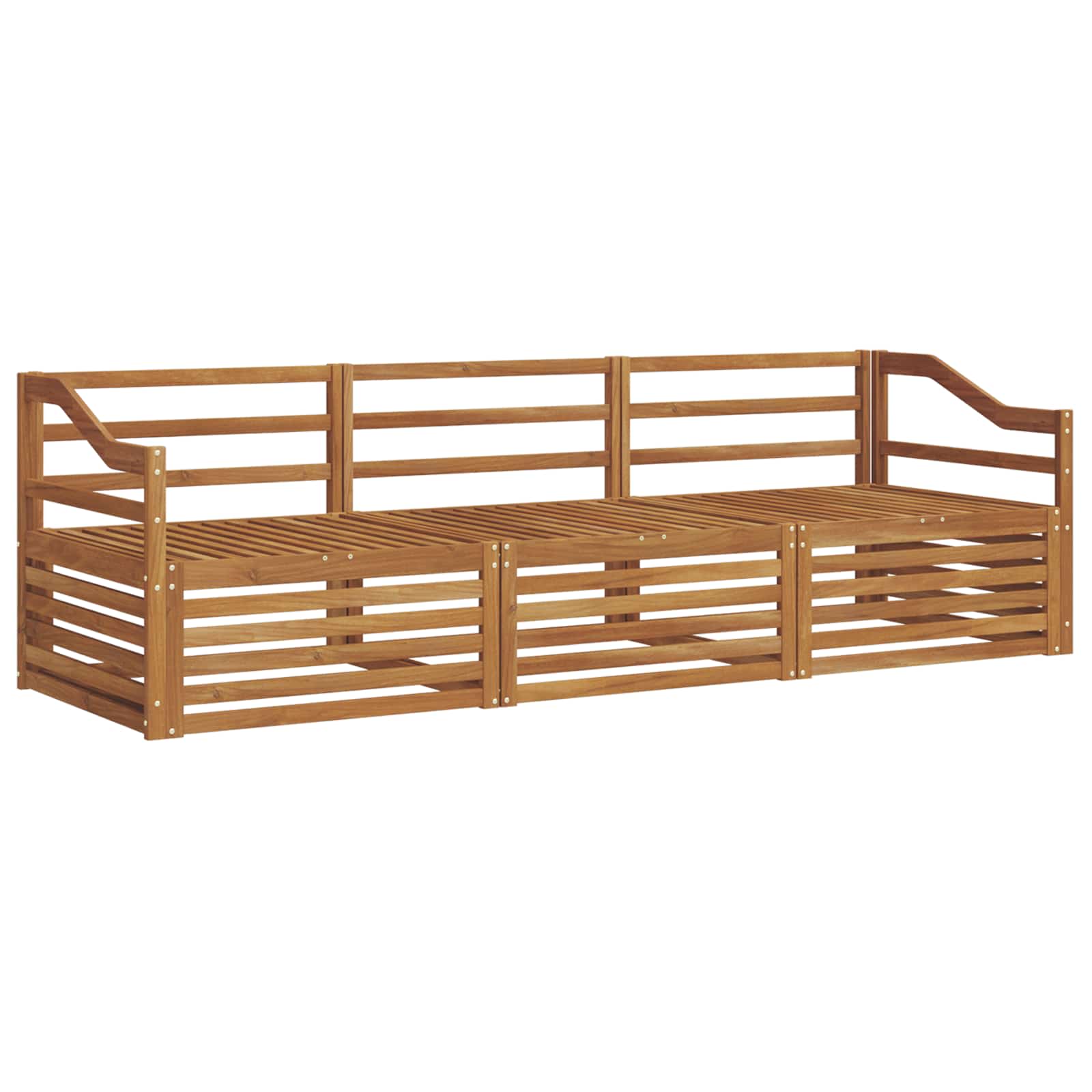 vidaXL Outdoor Sofa Set 3 pcs Natural Solid Acacia Wood 2