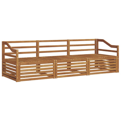 vidaXL Outdoor Sofa Set 3 pcs Natural Solid Acacia Wood 2