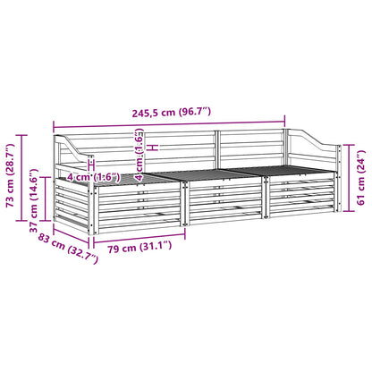 vidaXL Outdoor Sofa Set 3 pcs Natural Solid Acacia Wood 6