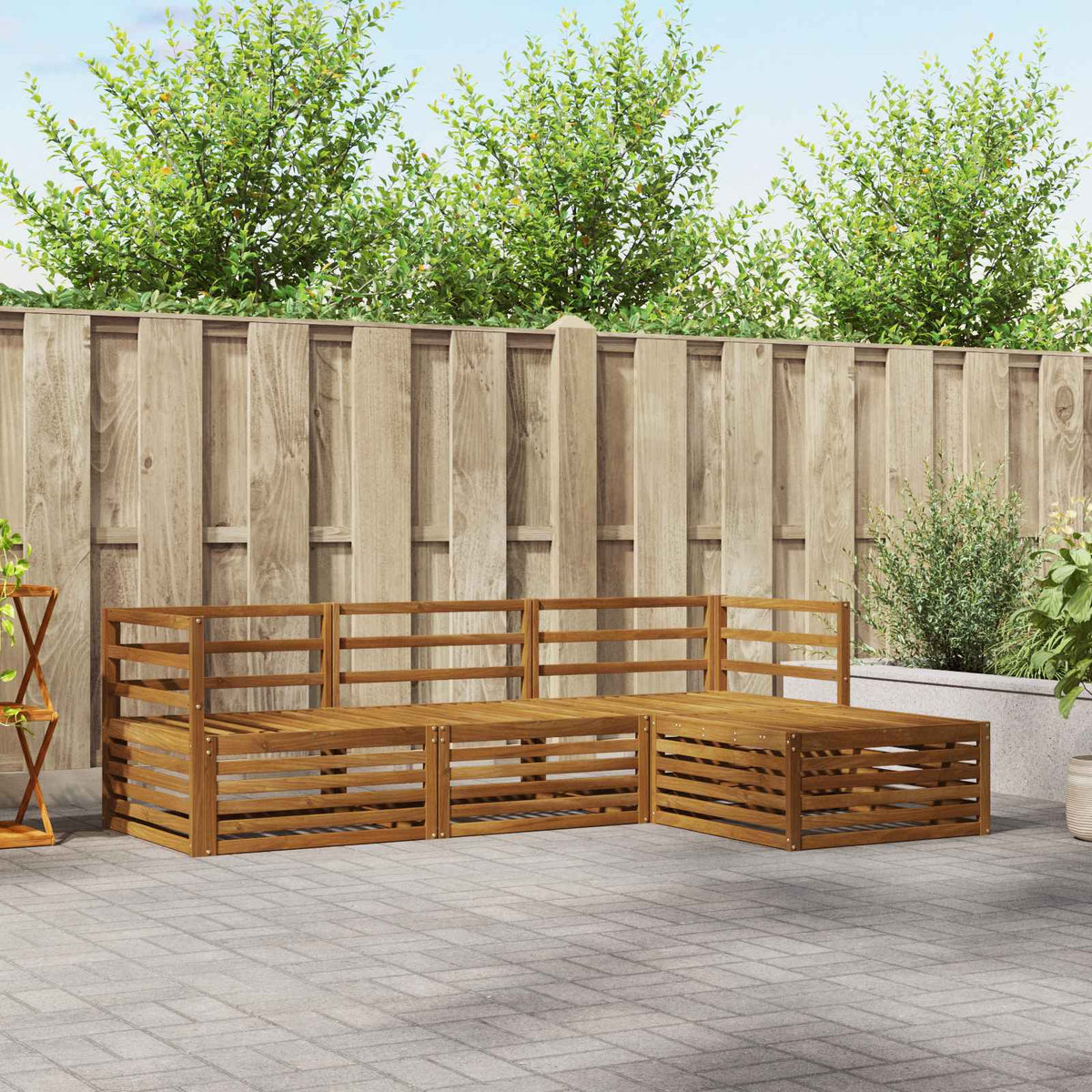 vidaXL Outdoor Sofa Set 4 pcs Natural Solid Acacia Wood 1