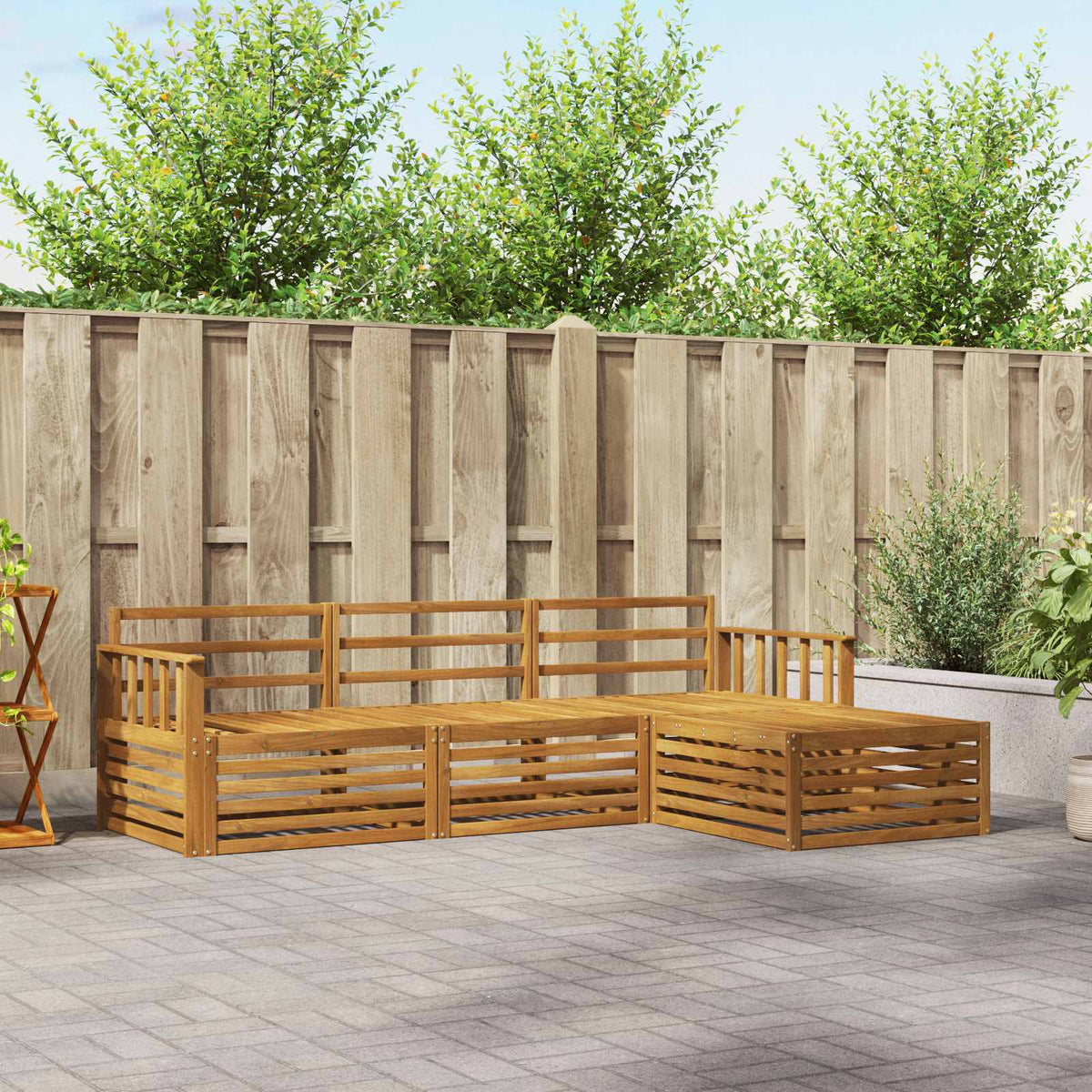 vidaXL Outdoor Sofa Set 4 pcs Natural Solid Acacia Wood 1