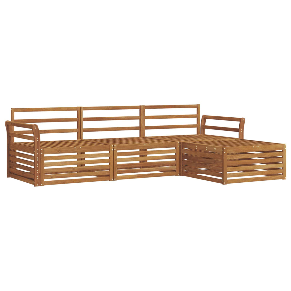 vidaXL Outdoor Sofa Set 4 pcs Natural Solid Acacia Wood 2