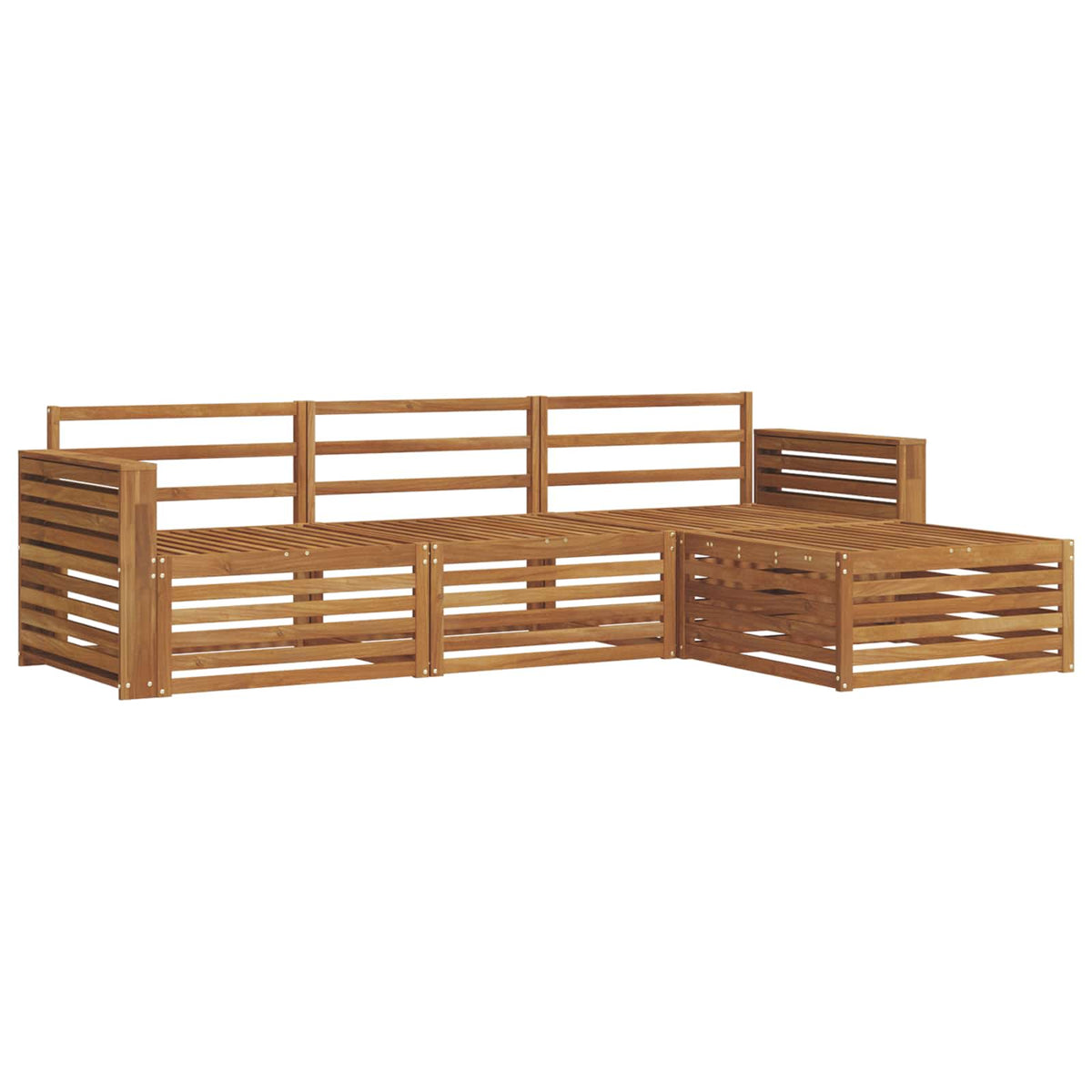 vidaXL Outdoor Sofa Set 4 pcs Natural Solid Acacia Wood 2