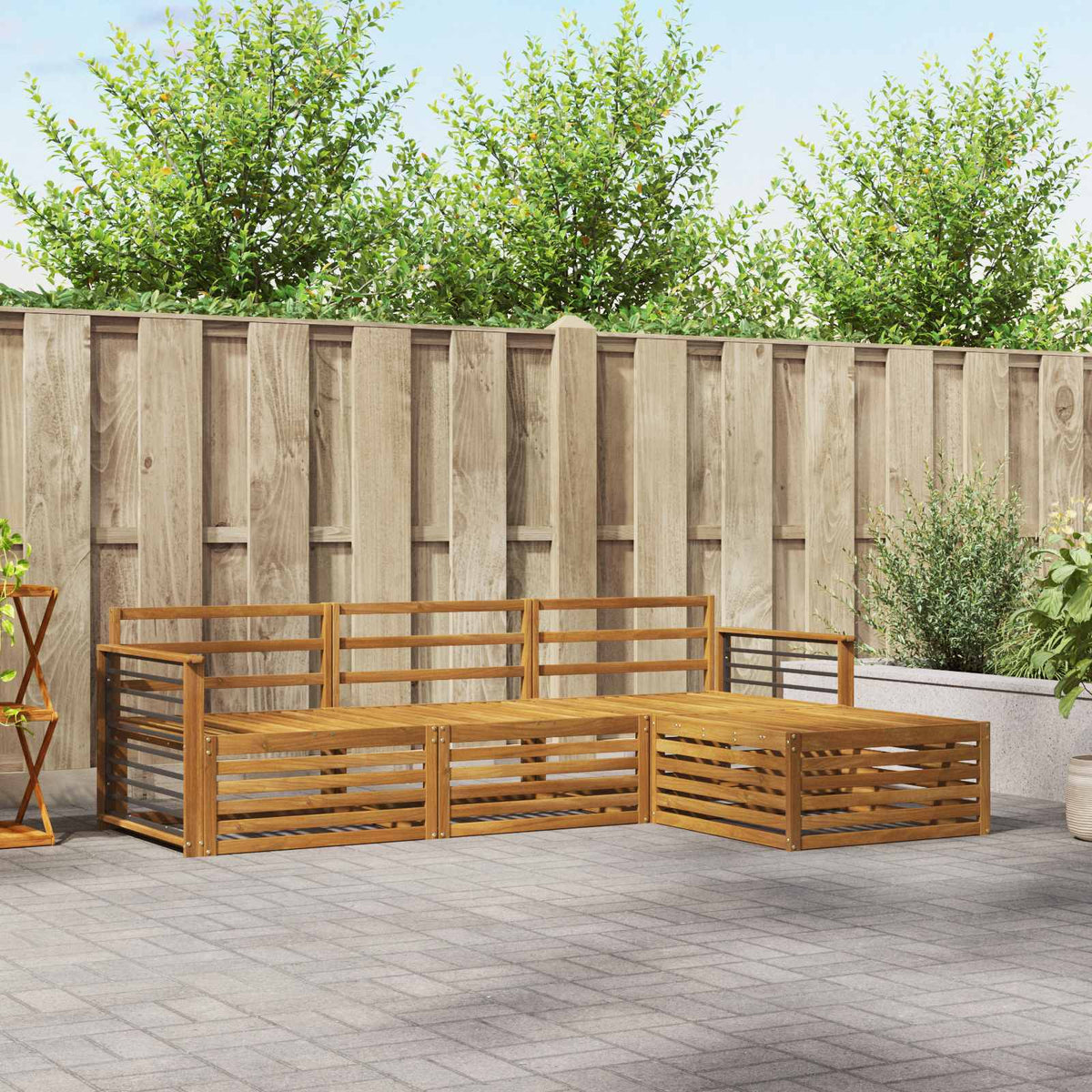 vidaXL Outdoor Sofa Set 4 pcs Natural Solid Acacia Wood 1
