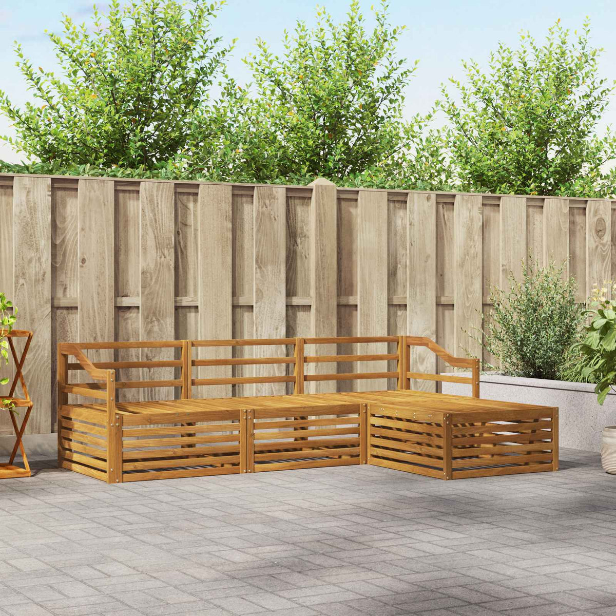 vidaXL Outdoor Sofa Set 4 pcs Natural Solid Acacia Wood 1
