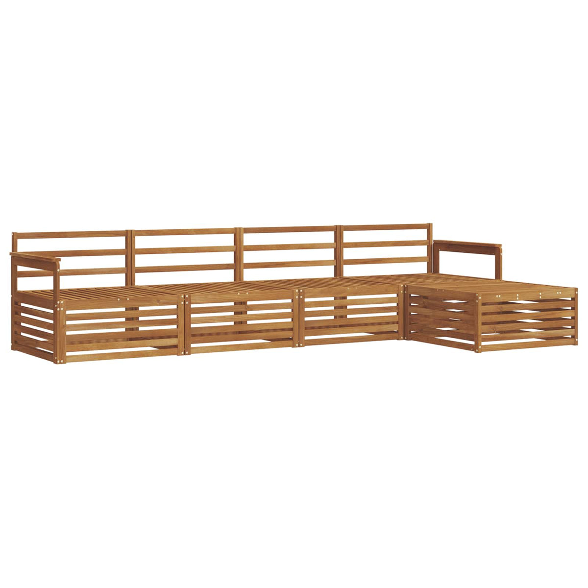 Outdoor Sofa Set 5 pcs Natural Solid Acacia Wood Open frame