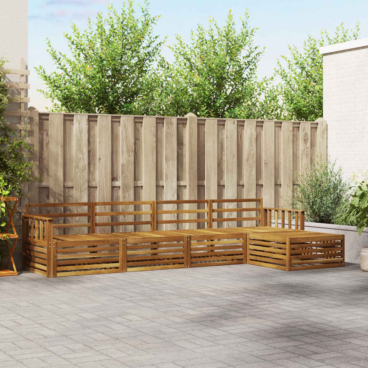 vidaXL Outdoor Sofa Set 5 pcs Natural Solid Acacia Wood 1
