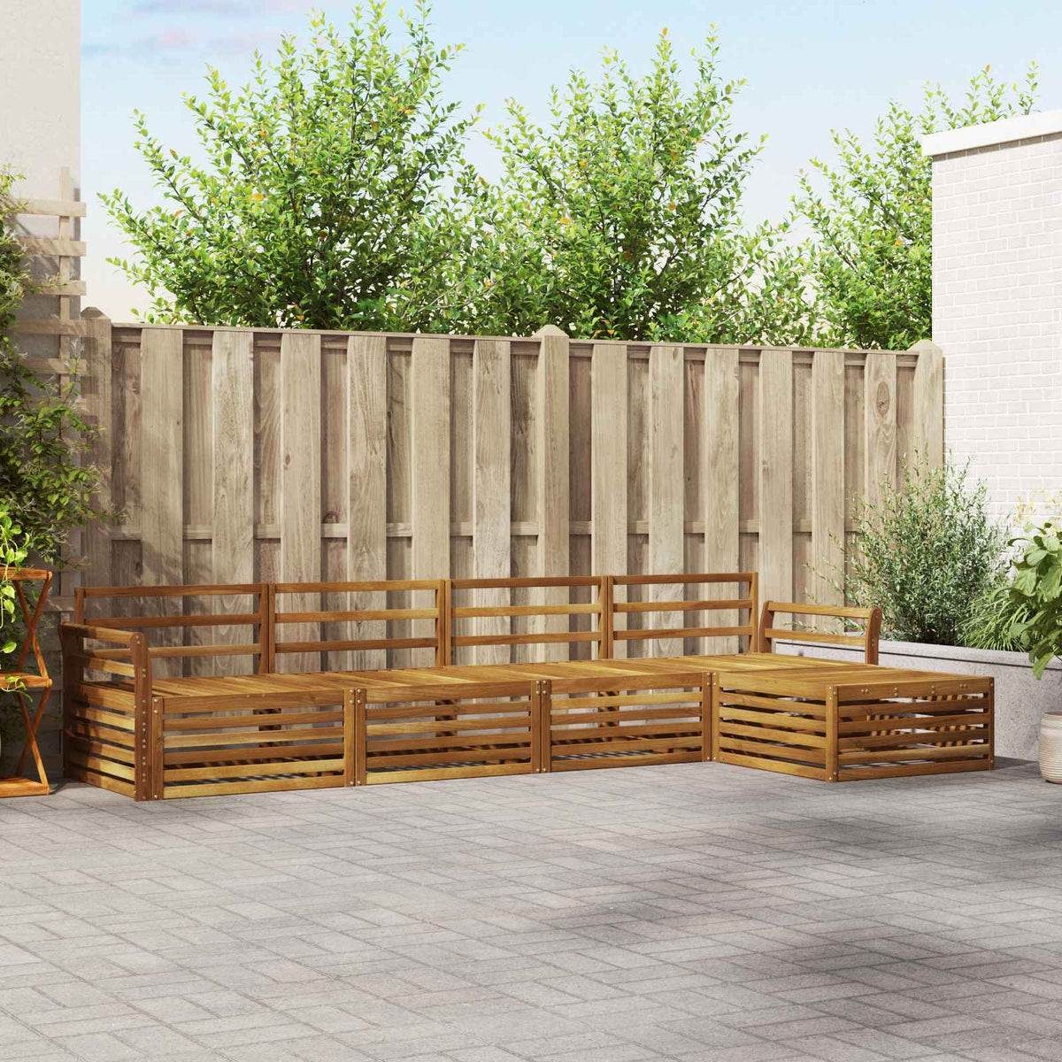 vidaXL Outdoor Sofa Set 5 pcs Natural Solid Acacia Wood 1