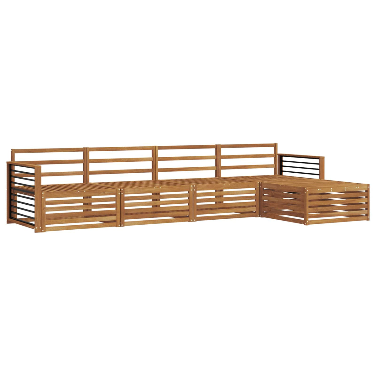 vidaXL Outdoor Sofa Set 5 pcs Natural Solid Acacia Wood 2