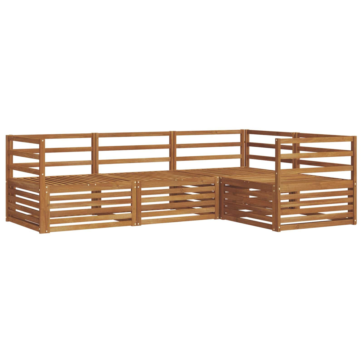 vidaXL Outdoor Sofa Set 4 pcs Natural Solid Acacia Wood 2