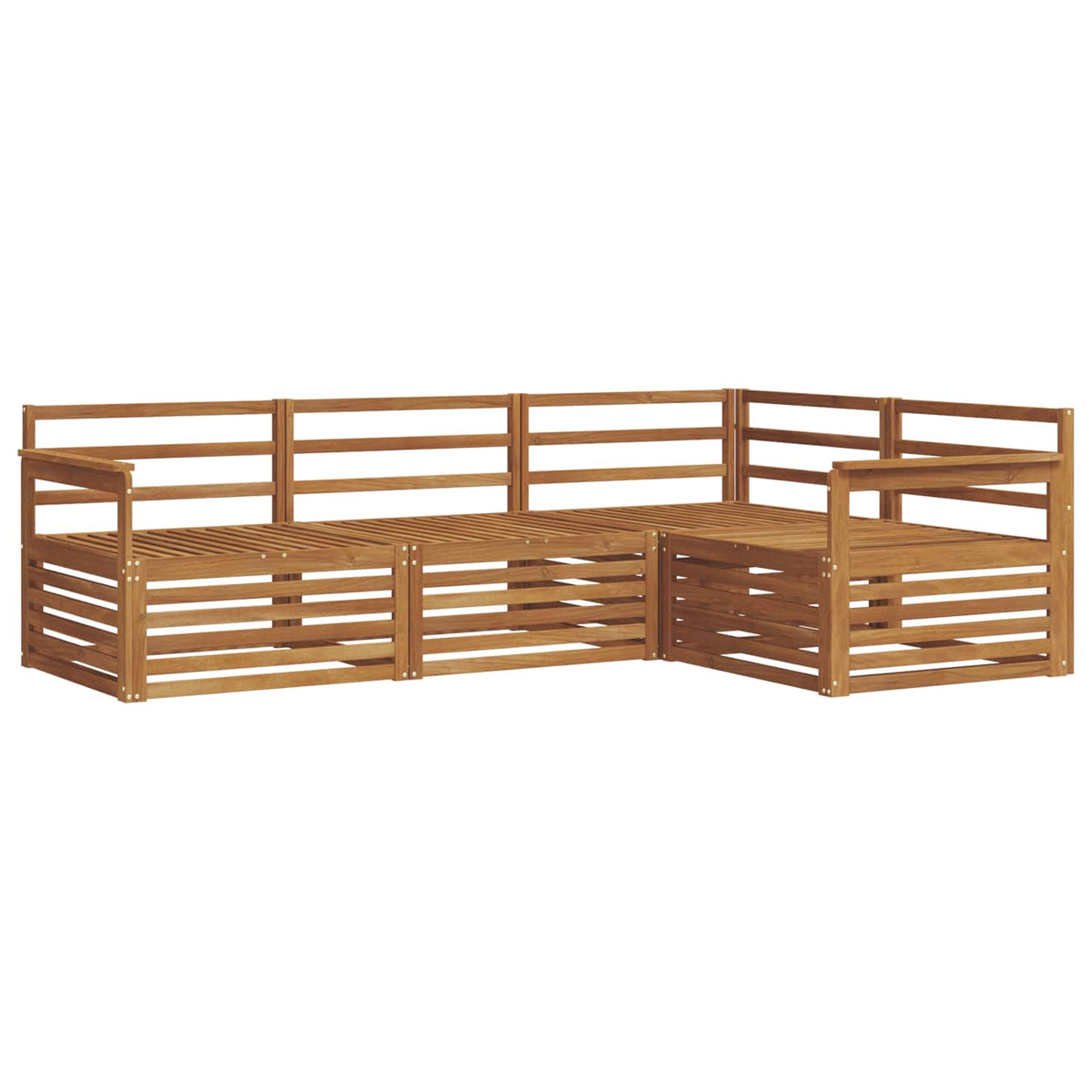 vidaXL Outdoor Sofa Set 4 pcs Natural Solid Acacia Wood 2