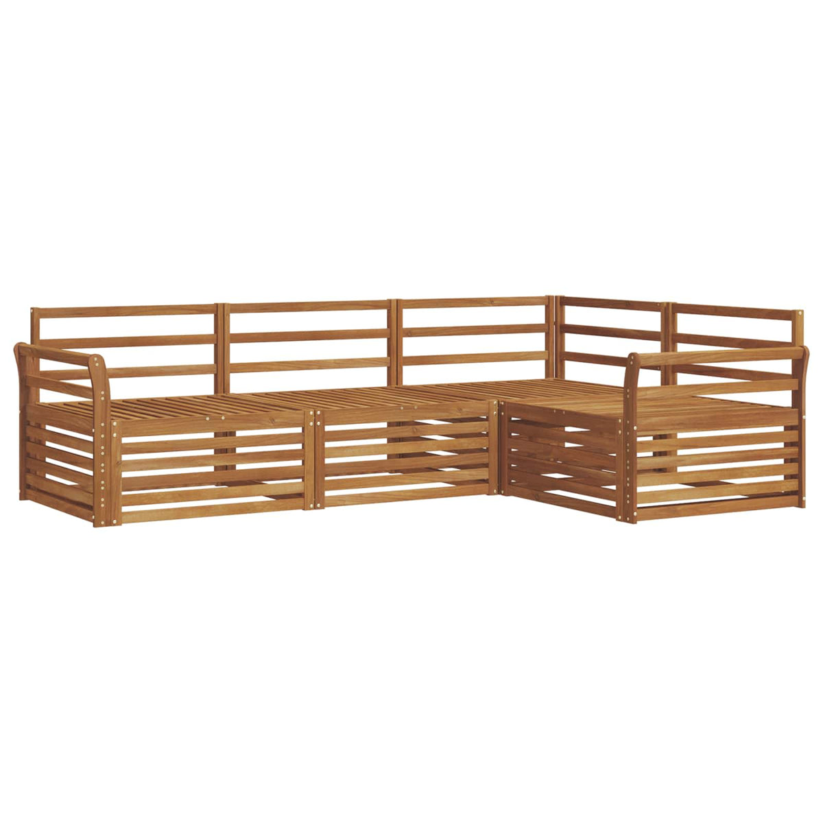 vidaXL Outdoor Sofa Set 4 pcs Natural Solid Acacia Wood 2