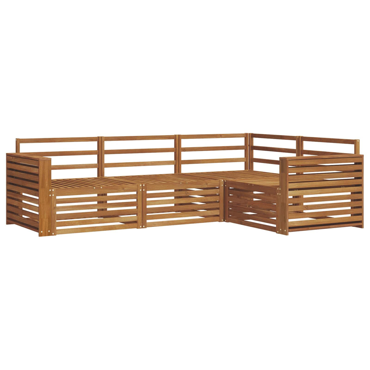 vidaXL Outdoor Sofa Set 4 pcs Natural Solid Acacia Wood 2