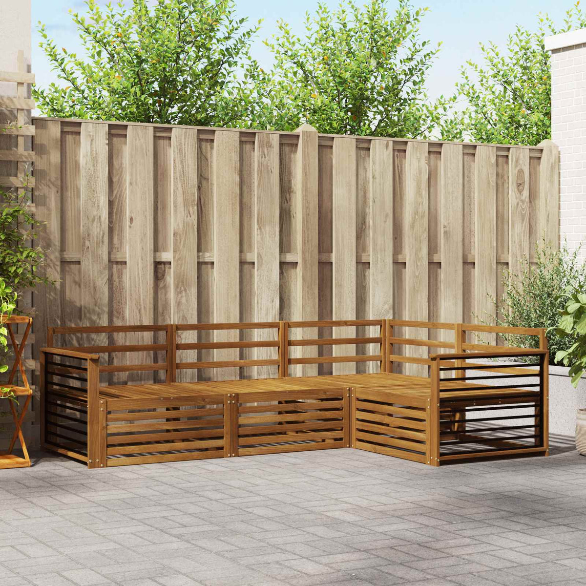 vidaXL Outdoor Sofa Set 4 pcs Natural Solid Acacia Wood 1