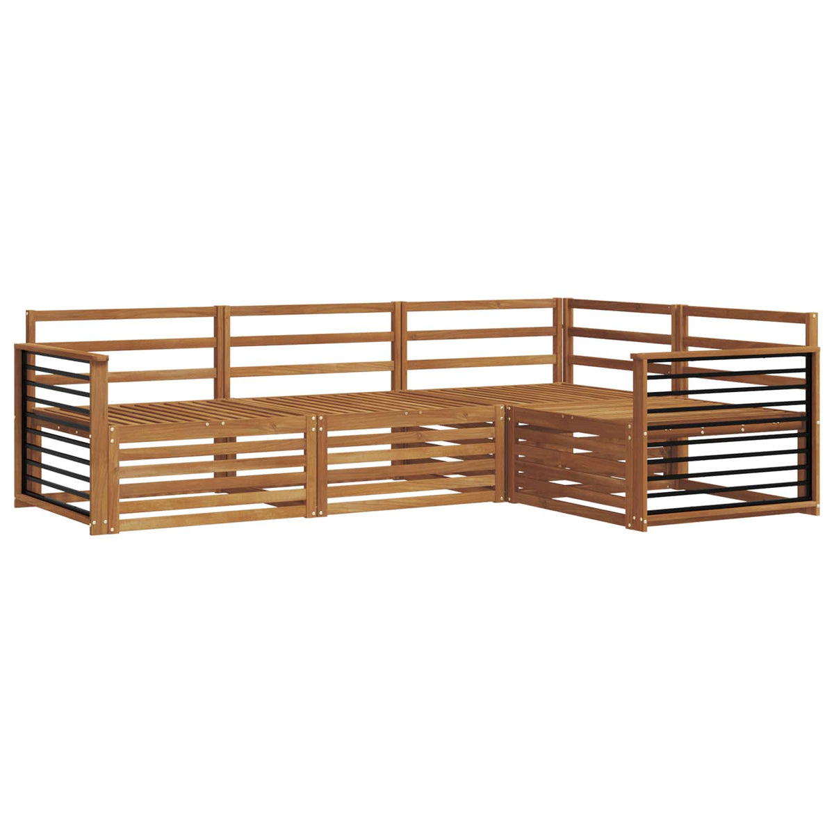 vidaXL Outdoor Sofa Set 4 pcs Natural Solid Acacia Wood 2