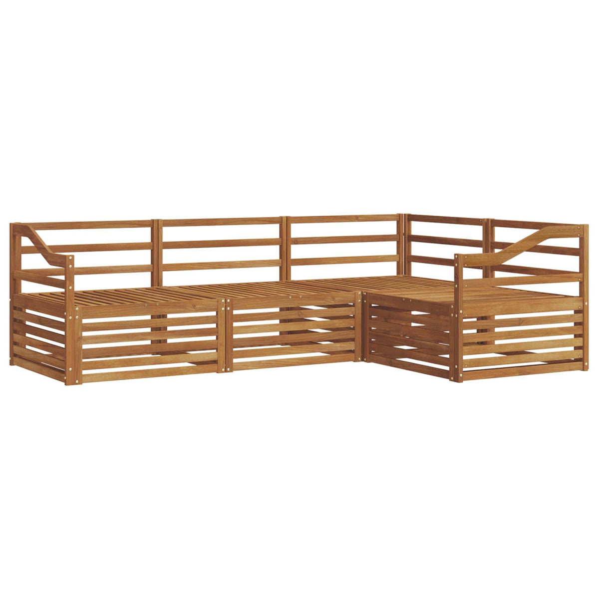 vidaXL Outdoor Sofa Set 4 pcs Natural Solid Acacia Wood 2