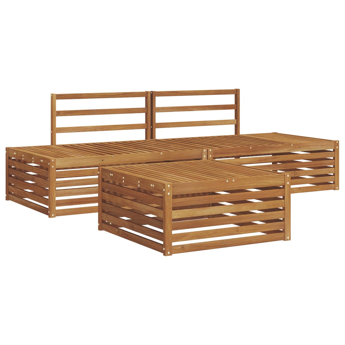 vidaXL 4 pcs Outdoor Sofa Set Solid Acacia Wood Natural 2