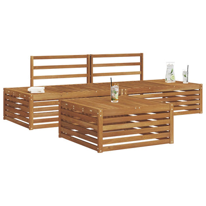 vidaXL 4 pcs Outdoor Sofa Set Solid Acacia Wood Natural 3
