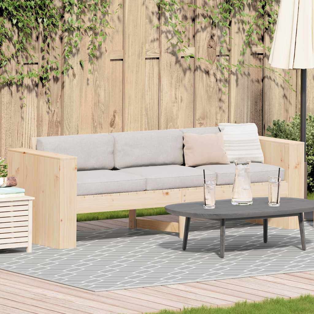 vidaXL Garden Sofa Natural 185.5 x 60 x 62 cm Solid Pine Wood 1