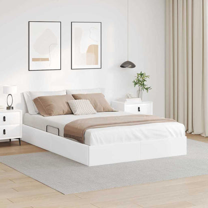 Storage Bed 100 x 190 cm Faux leather White Queen