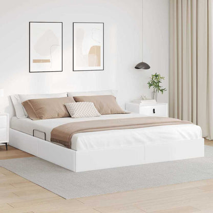 vidaXL Storage Bed with Storage Pure White 183 x 213 cm Faux leather 1