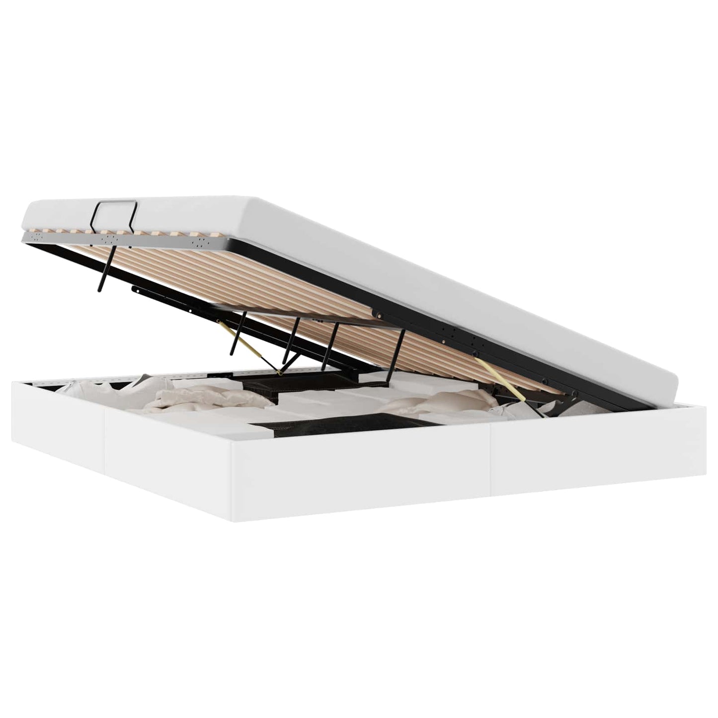 vidaXL Storage Bed with Storage Pure White 183 x 213 cm Faux leather 2