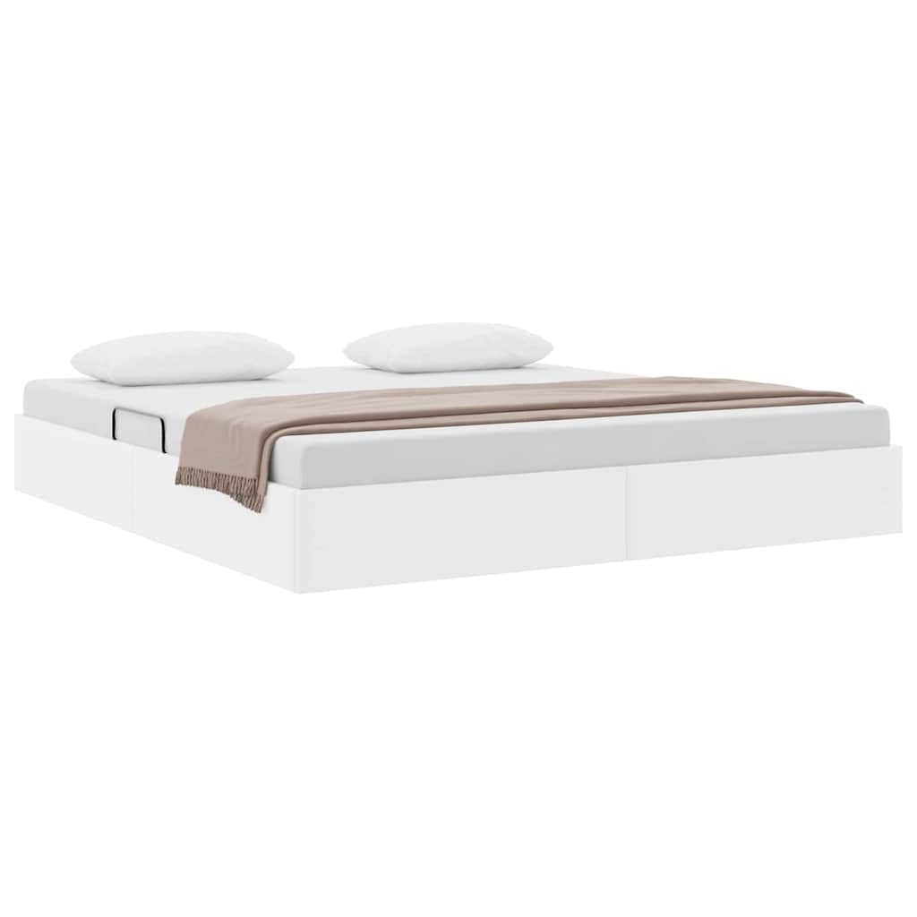 vidaXL Storage Bed with Storage Pure White 183 x 213 cm Faux leather 3