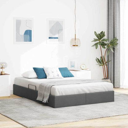 vidaXL Storage Bed with Storage Dark Grey 135 x 190 cm Fabric 1